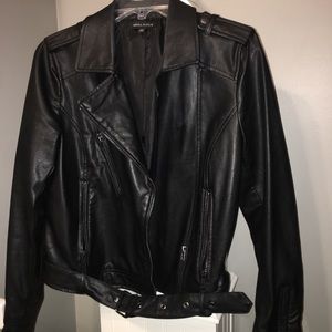 Kendall x Kylie black faux leather moto jacket